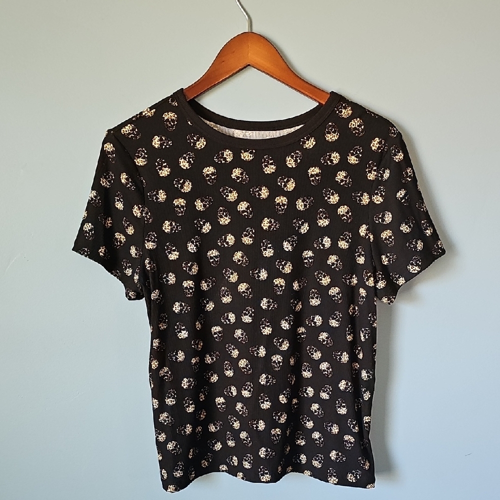 No Boundaries Black Short-Sleeve Skull Print Tee Size XXL(19)Juniors